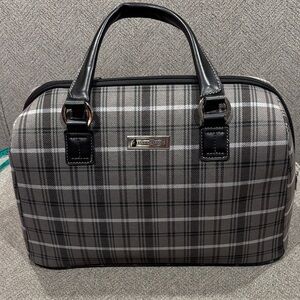 London Fog Black and Gray Plaid Bag